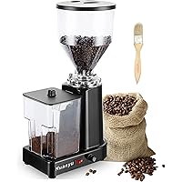 Huanyu Coffee Grinder Electric Flat Burr Grinding Machine Automatic Mill 35oz Coffee Bean Grinder with 19 Adjustable…