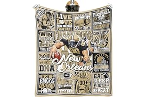 VIGKOIR Football Gifts for Men Women, Sports and Outdoors Football Accessories, Team Color Gifts for New Orleans Fans, 60"x50" Throw Blanket for Sofa Bed Chair