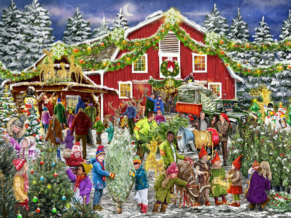 Vermont Christmas Company Christmas Barn Jigsaw Puzzle 550 Piece by