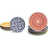 Annovero Salad &amp; Dinner Plates | Kitchen Dishes | Microwave Oven Safe | Colorful Porcelain Dinnerware