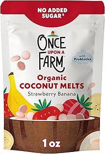 Once Upon a Farm Organic Coconut Melts, Strawberry Banana, 1oz