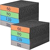 8PCS Sanding Sponge Block,Sanding Sponges of 60+80+120+220 Assorted Grits, Sandpaper Block for Wet Dry Sanding, Drywall Sandi