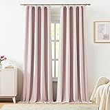Vision Home Pink Linen Full Blackout Curtains 95