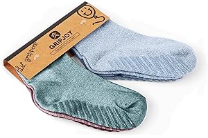 Gripjoy Toddler Socks with Grippers, Non-Slip for Kids, Enhanced Stability, Comfortable Cotton - 4 Pairs