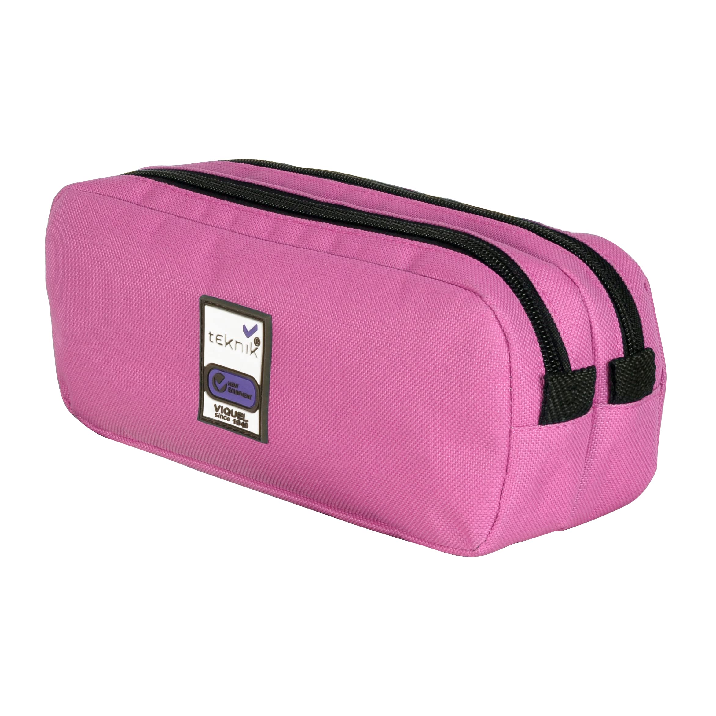 Viquel - Teknik Girl 2 Compartment Pencil Case - Large Capacity School Pencil Case - Pink