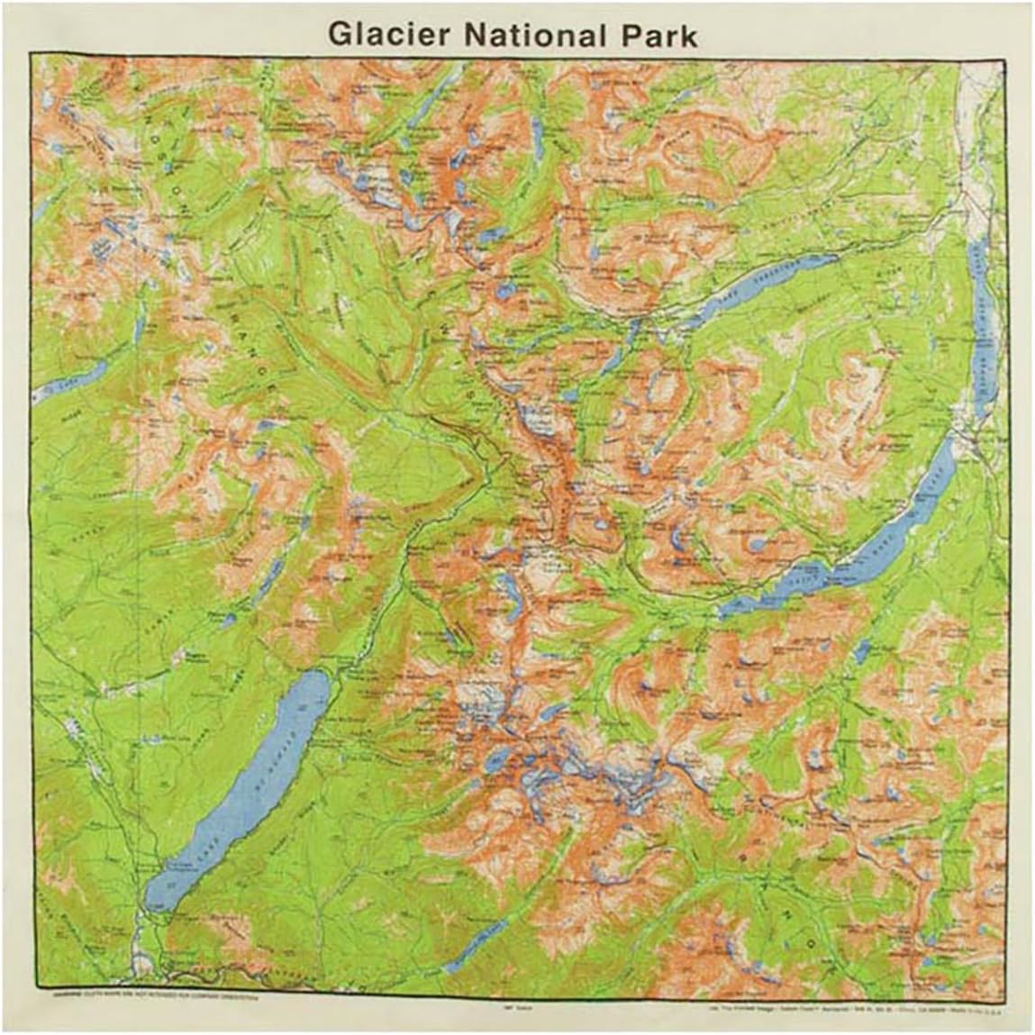 Printed Image Topographical Map Bandanas