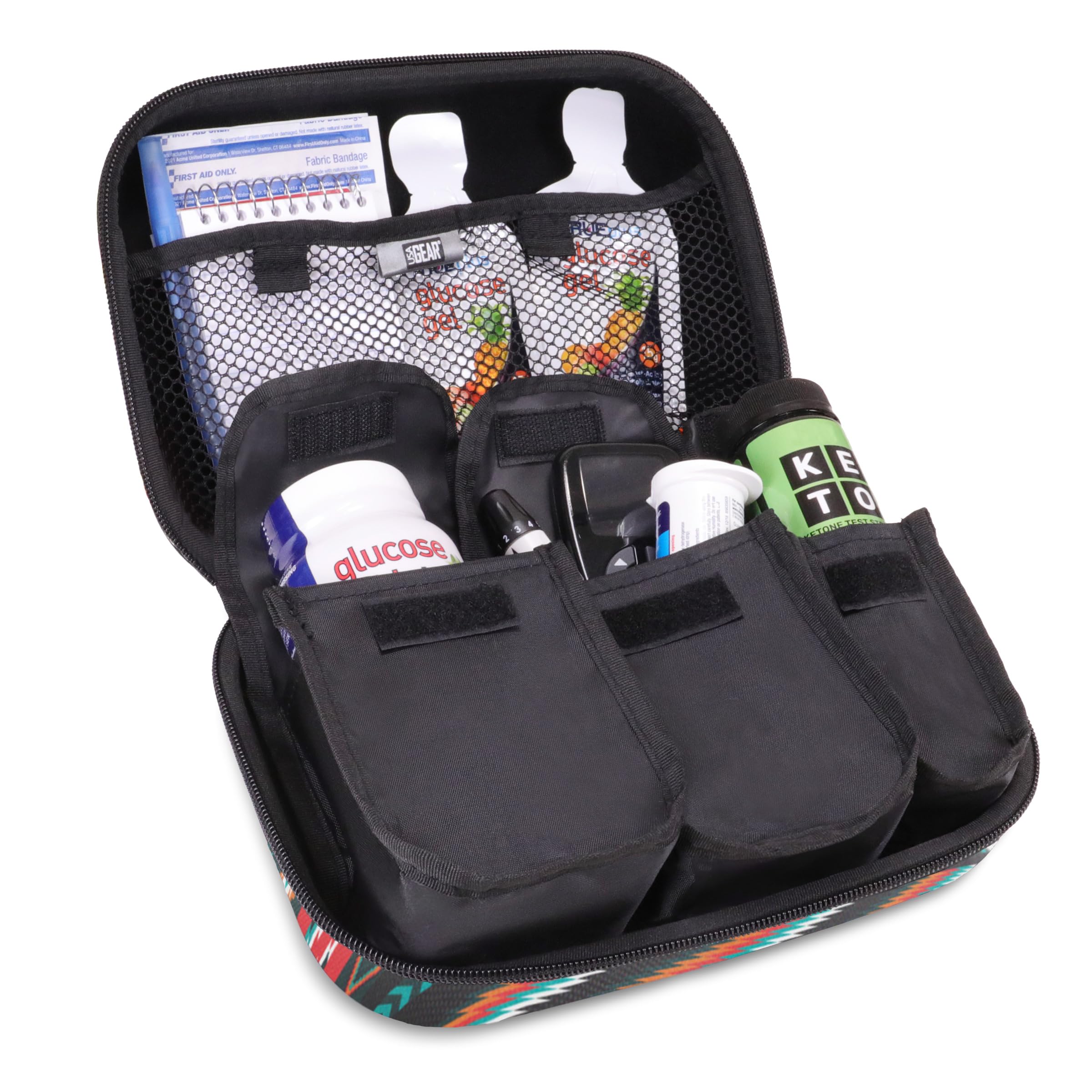 USA Gear Diabetic Supplies Travel Case Organizer for Blood Glucose Monitoring Systems, Syringes, Pens, Insulin Vials and Lancets - Accu-Chek Nano Storage, Bayer Contour, TRUEtest and More - Southwest