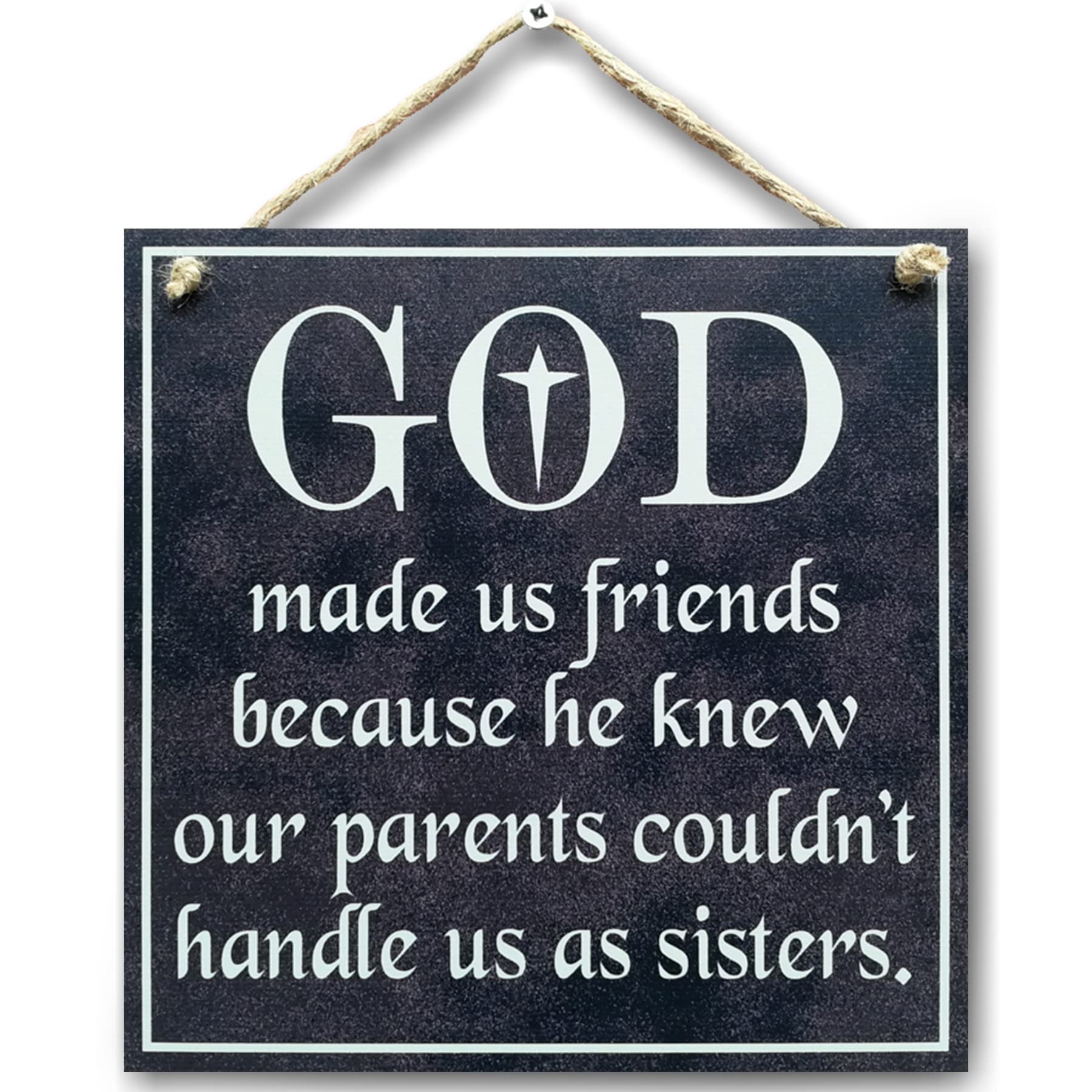 CARISPIBET God made us friends decorative home sign religious belief friendship kinship friend celebration 8" x 8''