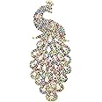 KristLand - Delicate Large Peacock Animal Brooch Lapel Pin Dainty Rhinestone Brooch Costume Jewelry Accessories for Scarf Corsage