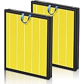 Vital 200S Pet Care Replacement Filter for LEVOIT Vital 200S and Vital 200S-P Air Purifier, True HEPA and Activated Carbon Filter, Vital 200S-RF-PA, 2 Pack, Yellow