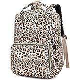 Kouxunt Leopard Laptop Backpack College Bookbag School Backpack for Women Girls, Travel Backpack 15.6 Inch Computer Backpacks