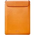 Robo & Kala Slim Laptop Sleeve, 12.6inch, Protective Computer Cover Lightweight PU Leather, Magnetic Closure, Simple & Elegant, Durable & Water-Resistant, Same Material Inside and Outside - Brown