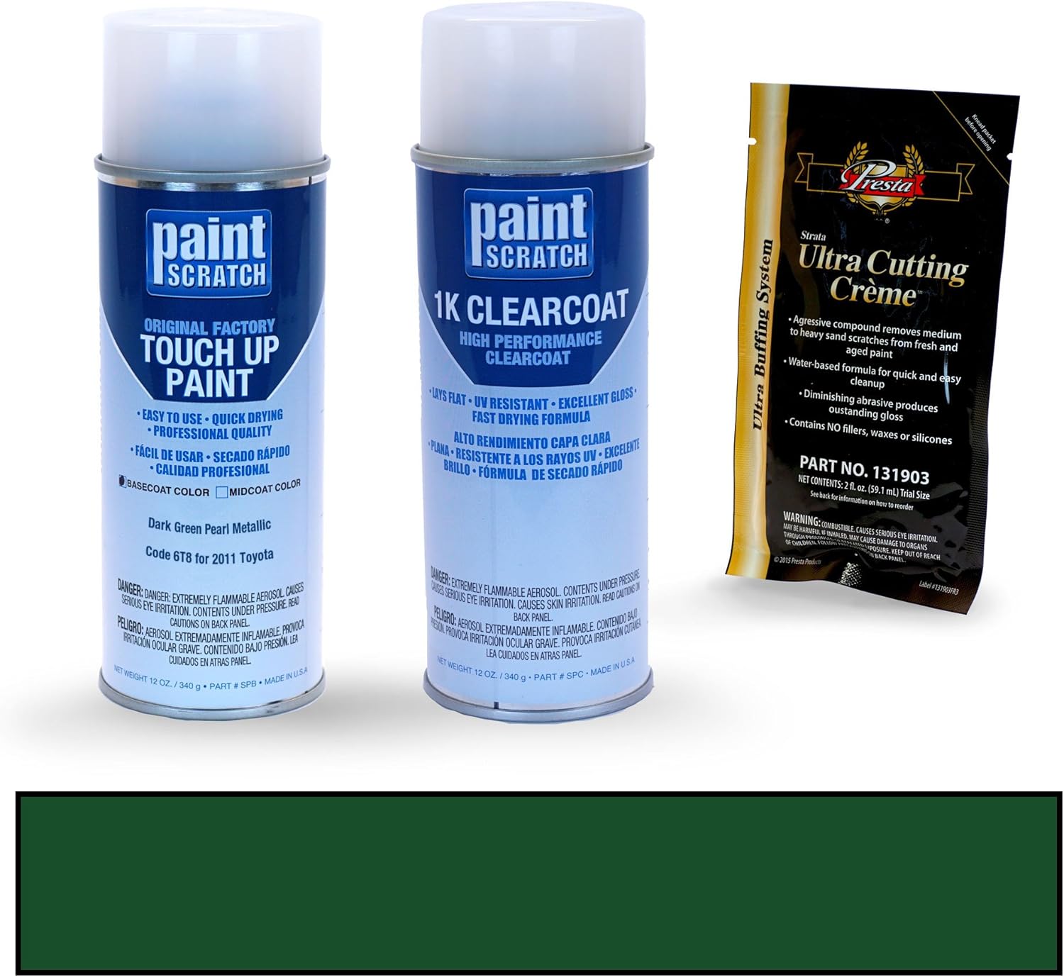 PAINTSCRATCH Dark Green Pearl Metallic 6T8 for 2011 Toyota