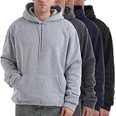 Chicingyou 4 Pack Men's Lightweight Fleece Pullover Hoodie Long Sleeve Sweatshirt with Pockets for Men