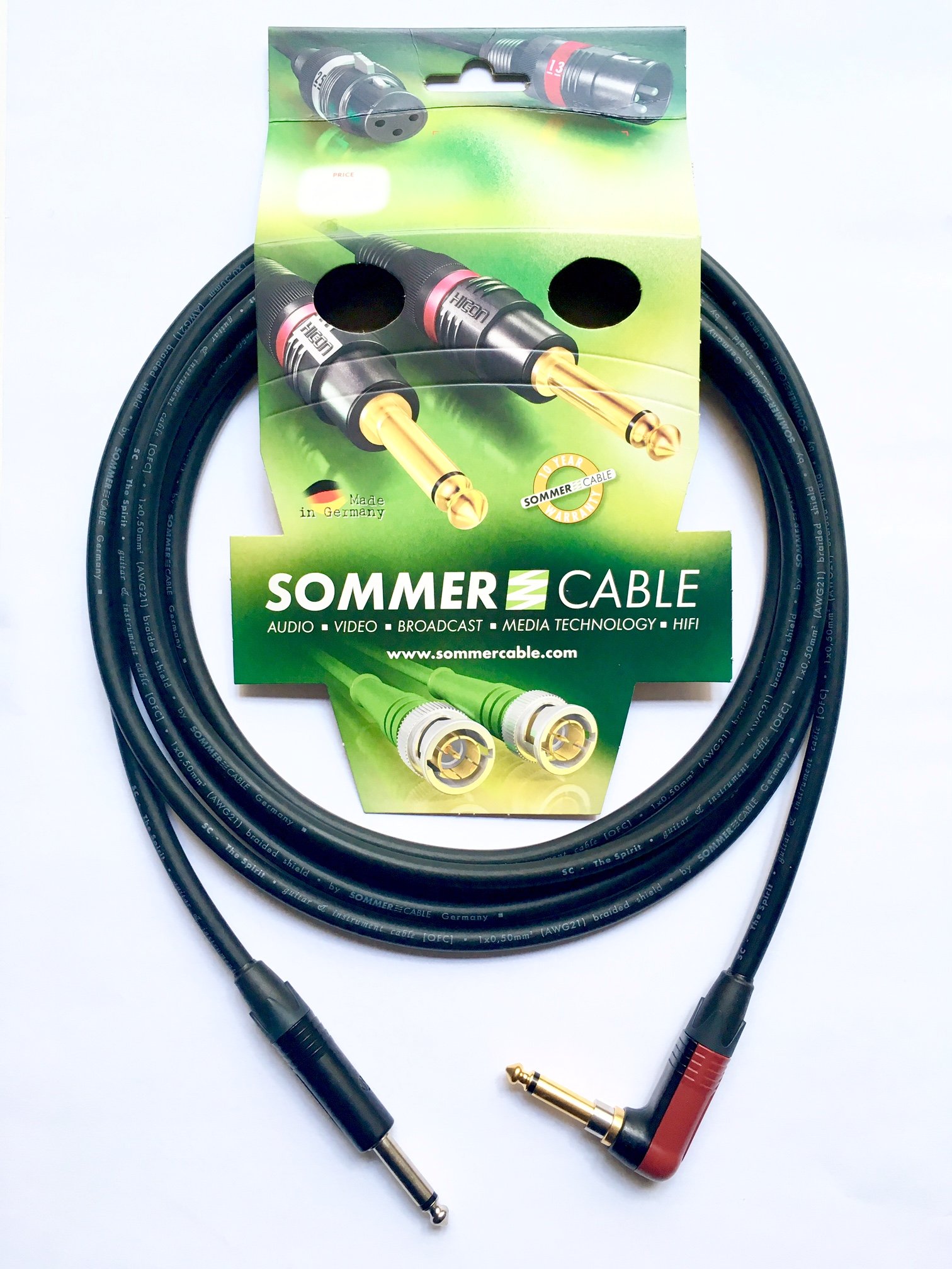 Sommer Cable - Instrument Cable SC-Spirit - Jacks NP2X-BAG / NP2RX-AU-SILENT Neutrik (3m - 9,8ft) Made in Germany by Sommer Cable