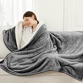 TRUSTWARMTH Heated Throw Blanket 50" x 70", Electric Throw Blanket, Gray | 6 Heating Levels &amp; 4 Hours Auto Off, 2-Sided Flannel &amp; Sherpa, ETL &amp; FCC Certified, Machine Washable, for Office, Couch &amp; Bed