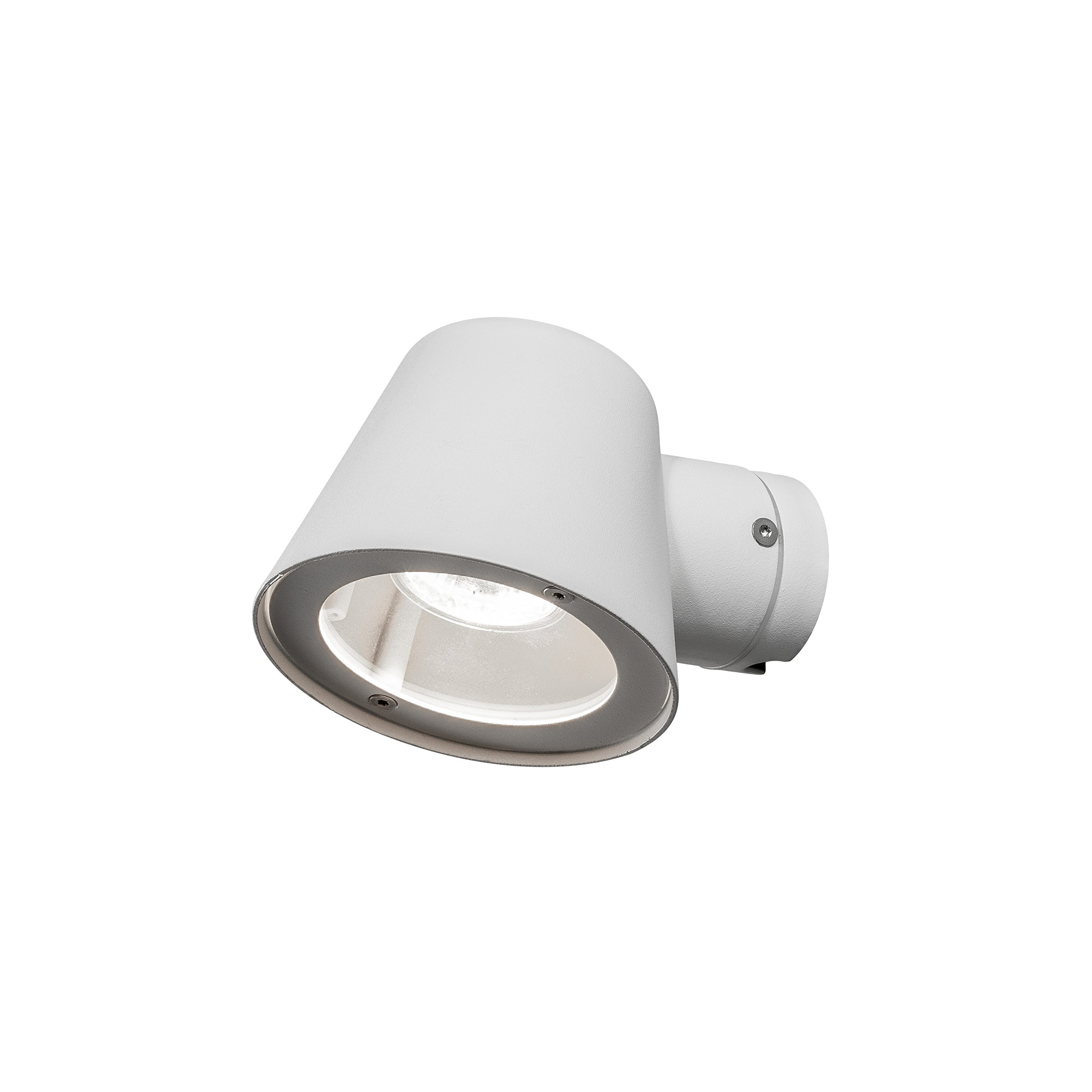 Konstsmide Outdoor Wall Light Mains Powered/Trieste Down/1 x 35 W GU10 Lamp/Clear Glass/Aluminium/IP54/Outside Light White — image 1