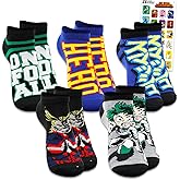 My Hero Academia Socks for Women - Bundle with 5 Pairs of No Show Socks Size 4-10 Plus Bookmark for Women, Teens | My Hero Academia Apparel Gift Set