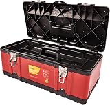 Amtech N0150 23-Inch Metal Toolbox Heavy Duty Steel Lid Removable Tray view 3