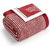 Snuggle Sac Red Valentines Throw Blanket for Couch, Fuzzy Microfiber Fluffy Throws, Gift for Women, Ultra Soft Blankets for Couch, Sofa, Bed, Travel, Red Cream, 50x60 inches