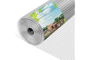 Gbekery Hardware Cloth 1/2 inch 16in x 50ft 19 Gauge, Hot-dip Galvanized After Welding Chicken Wire Mesh Roll Garden Plant Welded Metal Wire Fencing Roll, Rabbit Cages Snake Fence