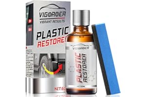 VIGORDER Plastic Restorer, Lasting Revitalizing Coating Agent, Quick Car Restoring Liquid, Back to Black Hydrophobic Ceramic Trim Coating Kit for Automotive Exterior and Interior, Resists Water, UV Rays, Dirt