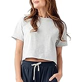 Cozy Earth - Women's All Day Cropped Tee - 100% Cotton T-Shirt - Relaxed Fit - Soft & Breathable