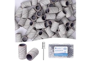 GazePlus 100 Pcs Sanding Bands for Nail Drill with 1 Piece 3/32" Mandrels Nail Drill Bit 240 Grit Disposable Nail Sanding Bands for Acrylic Nails Gel Manicure & Pedicure, Zebra