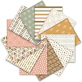 Whaline 12Pcs Boho Cotton Fabric Bundles 18 x 22 Inch Sun Printed Fat Quarters Colorful Boho Quilting Patchwork Squares Sewing Fabrics for DIY Handmade Crafting Home Party Decor