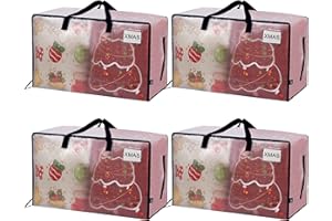 VENO 4 Pack Moving Bags and Large Christmas Decoration Storage Bins with lids. Alternative to Moving Boxes, Packing Supplies for College. Heavy Duty Totes (Clear, 4 Pack)