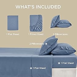 Bedsure Linen Sheets - King Size Sheets, Blend from