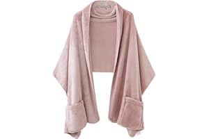 Keyocean Fleece Wrap Shawl with Large Front Side Pockets for Fall Winter