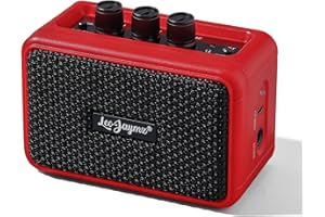 Leo Jaymz Mini Guitar Amplifier - 5W Dual Speaker BT Wireless Guitar Amp， Rechargeable Battery, Clean/Overdrive Modes, Headph