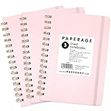 PAPERAGE Lined Spiral Journal Notebook, (Blush), 3