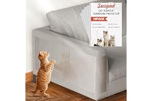 Secopad 18 Pcs Large Cat Scratch Furniture Protector, Transparent Couch Protector from Cat Claws, Single-Sided Self Adhesive Anti Pet Deterrent Sofa Cover, 17in