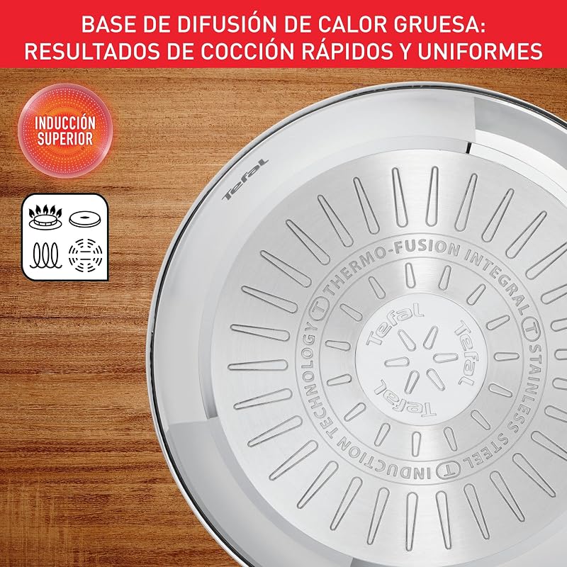 Comfort Max - Guisera baja 26 cm + Tapa de cristal, Acero Inoxidable