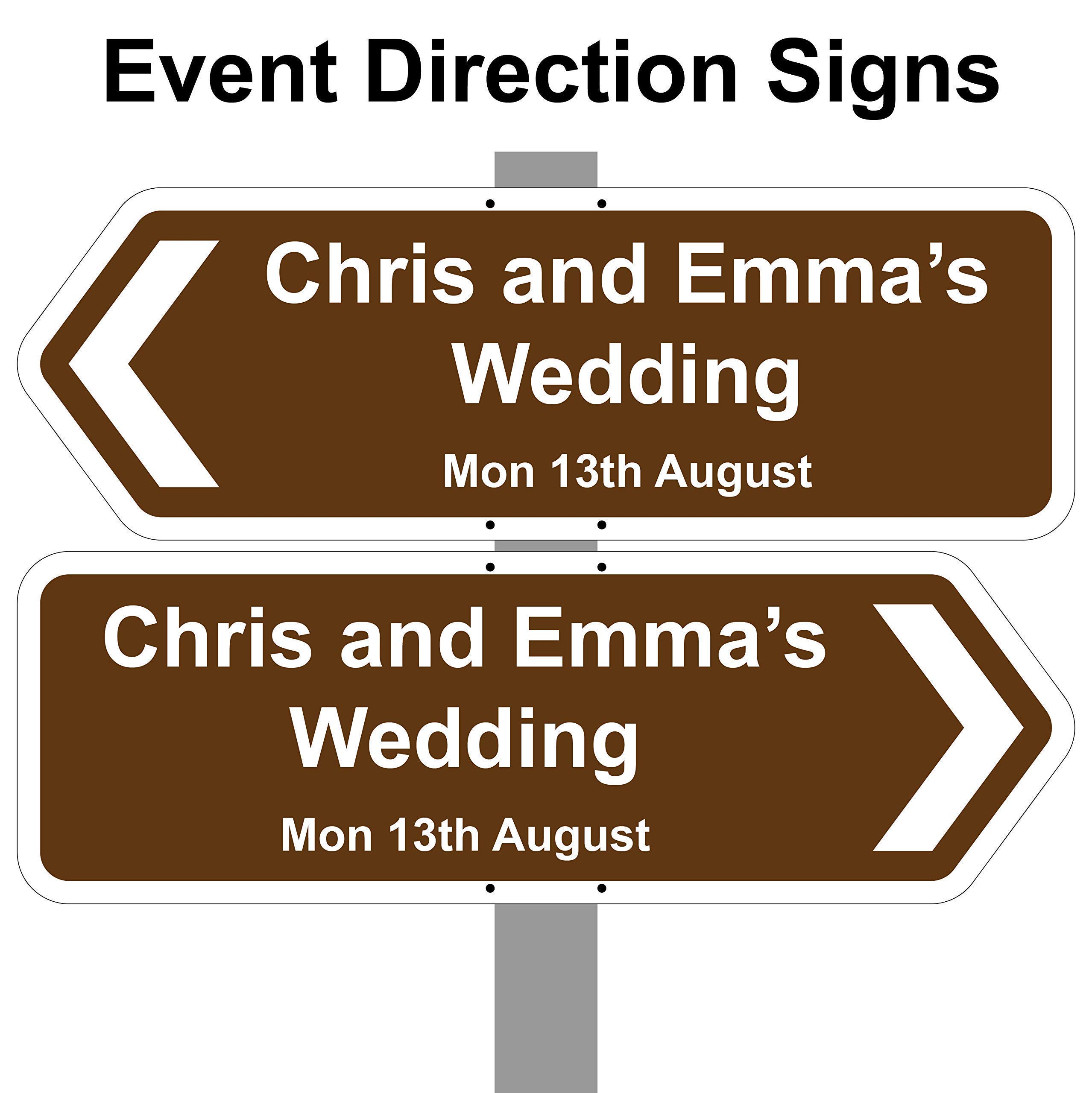 Personalised Wedding Day/Reception/Party Printed Direction arrow signs