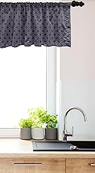Ambesonne Navy Blue Window Valance, Geometric