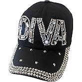 Popfizzy Rhinestone Diva Hat for Women, Bedazzled Queen Gifts, Bling Hats for Women Trendy, Sparkly Princess Accessories
