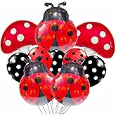 10Pcs Ladybug Party Balloons for ladybug 1st Birthday Party/Cute Ladybug Balloons Mushroom Ladybird Ladybeetle Decor/Red Black Spotty Decorations for Ladybug Party Boys Girls Bug Jungle Theme Birthday