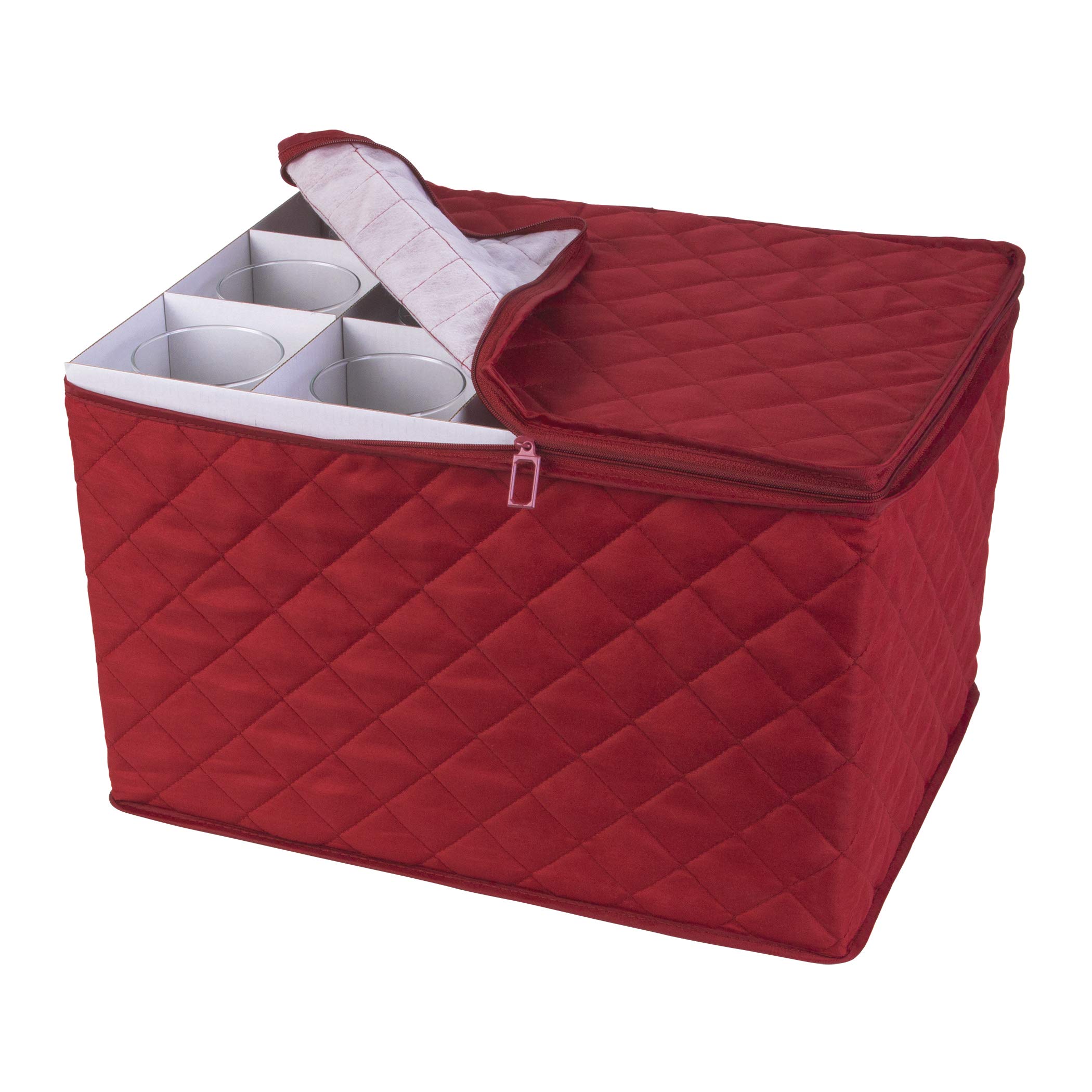 Stemware Storage FOR 12 Crimson Quilted Canvas (Crimson)11.25"x15.5