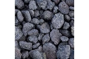 Kleuete Natural Lava Stones for Gas Fire Pit and Fireplace Medium Tumbled Stones (1" - 2") Black
