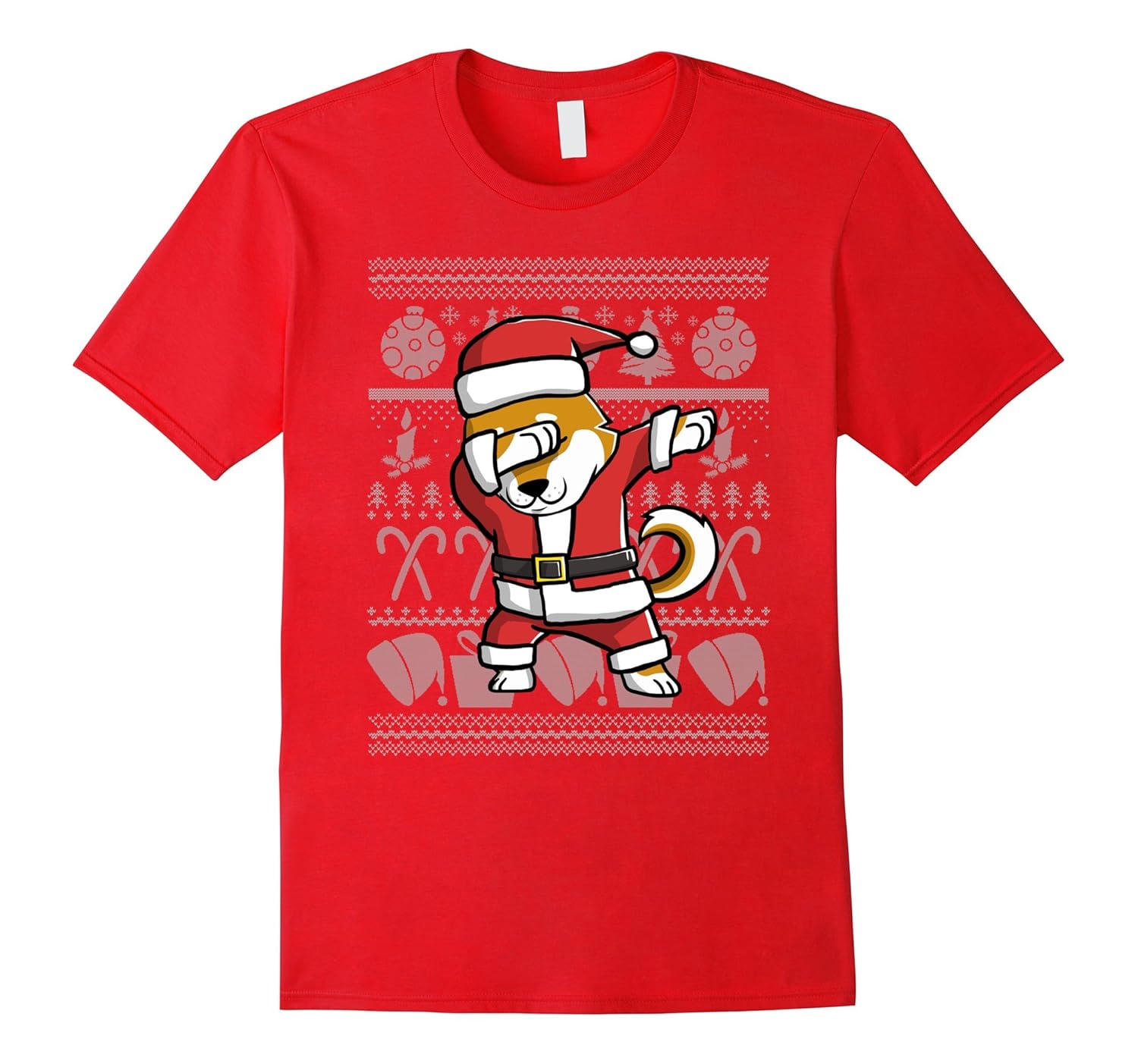 Dabbing Shiba Inu Dog Ugly Christmas T-Shirt-ANZ