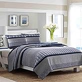 Nautica - Queen Quilt, Cotton Reversible Bedding, Bedding Set for All Seasons (Adelson Blue, Queen)