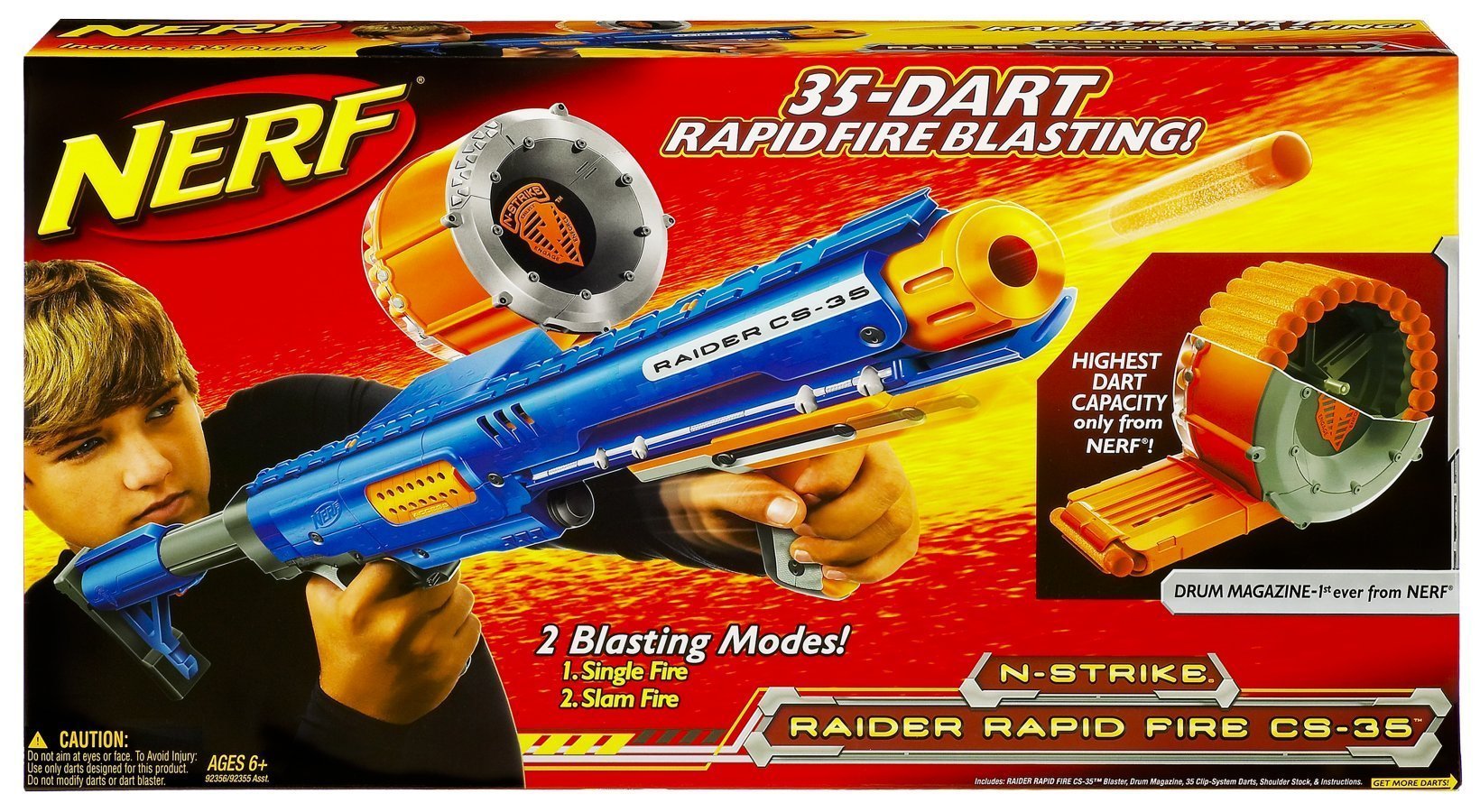 Hasbro Nerf N-Strike Raider Rapid Fire CS-35 Dart Blaster - Blue