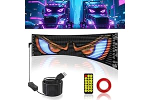 CJGYZ Devil Eyes Light for Car & Truck Windshield | 14.7x3.6in Programmable Flex, APP Custom/DIY, Animated Car Decor