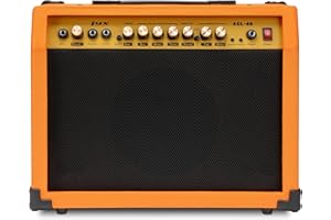 LyxPro 40 Watt Electric Guitar Amplifier | Solid State Studio Amp with 8” 4-Ohm Speaker, Custom EQ Controls, Drive, Delay, ¼”