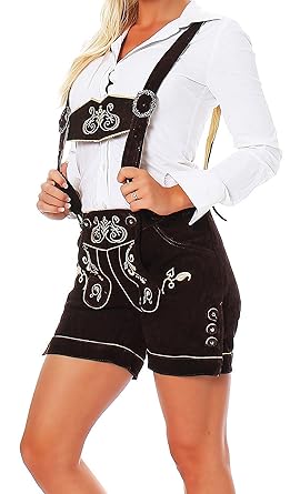 Engelleiter Damen Trachen Lederhose Shorts braun Oktoberfest Wiesn