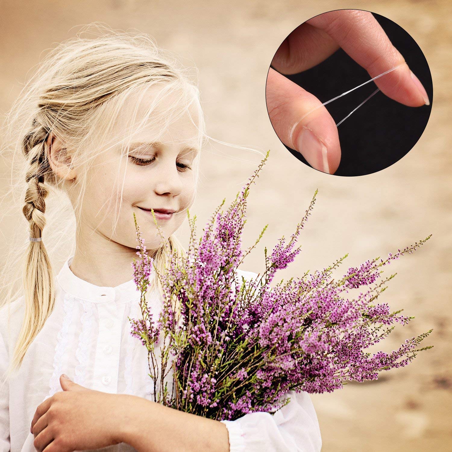 2000Pcs Clear Elastic Hair Bands, Rubber Hair Ties Packaged in Box, Soft Hair Elastics Ties Bands for Girls (white) : Beauty