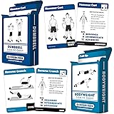2 Pack - Bodyweight & Dumbbell Fitness Workout Cards - Over 100 Exercises 2.5" x 3.5"
